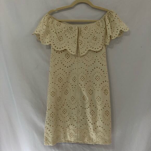 Cynthia Steffe Cream Eyelet Off Shoulder Dress Women 2 Mini Romantic Girly Bride - Picture 11 of 11